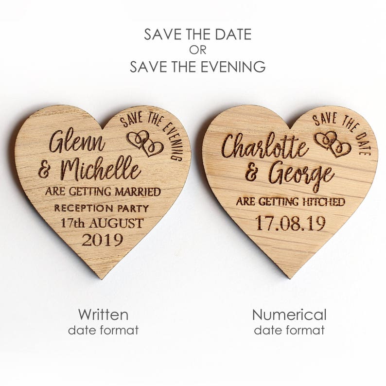 Save The Date Magnet, Rustic Heart Wooden Save the Date, Rustic Wedding Save the Date Personalised Wedding Invite, Custom Wedding Magnet image 10