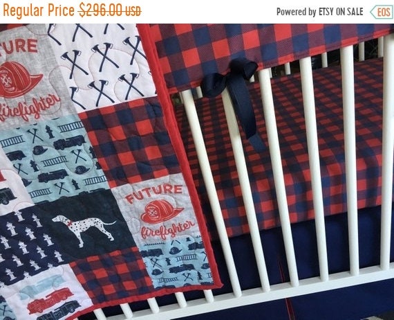 Fall Sale Crib Bedding Set Firefighter Nursery Bedding Fire Etsy