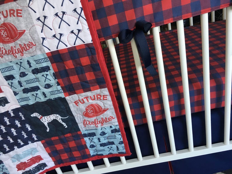 fire truck nursery bedding
