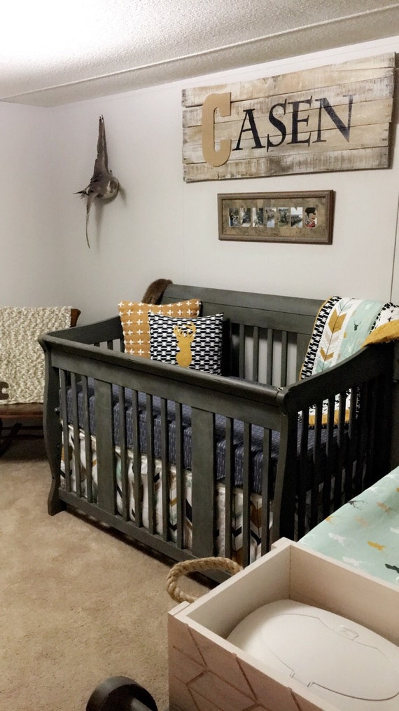 Crib Bedding Set Baby Boy Bedding Tribal Nursery Aztec Ducks Etsy