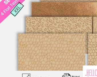 Leather Flat Texture  | Big size 300mm x 200mm | Set 4 | Digital STL File 3D Printing, Polymer Clay