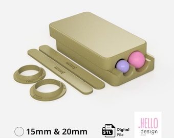 Kleiroller 15 mm en 20 mm met meetinstrument (3D-print digitaal bestand)