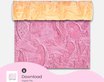 Paddenstoeltextuurroller voor klei – digitaal STL-bestand voor 3D-printen