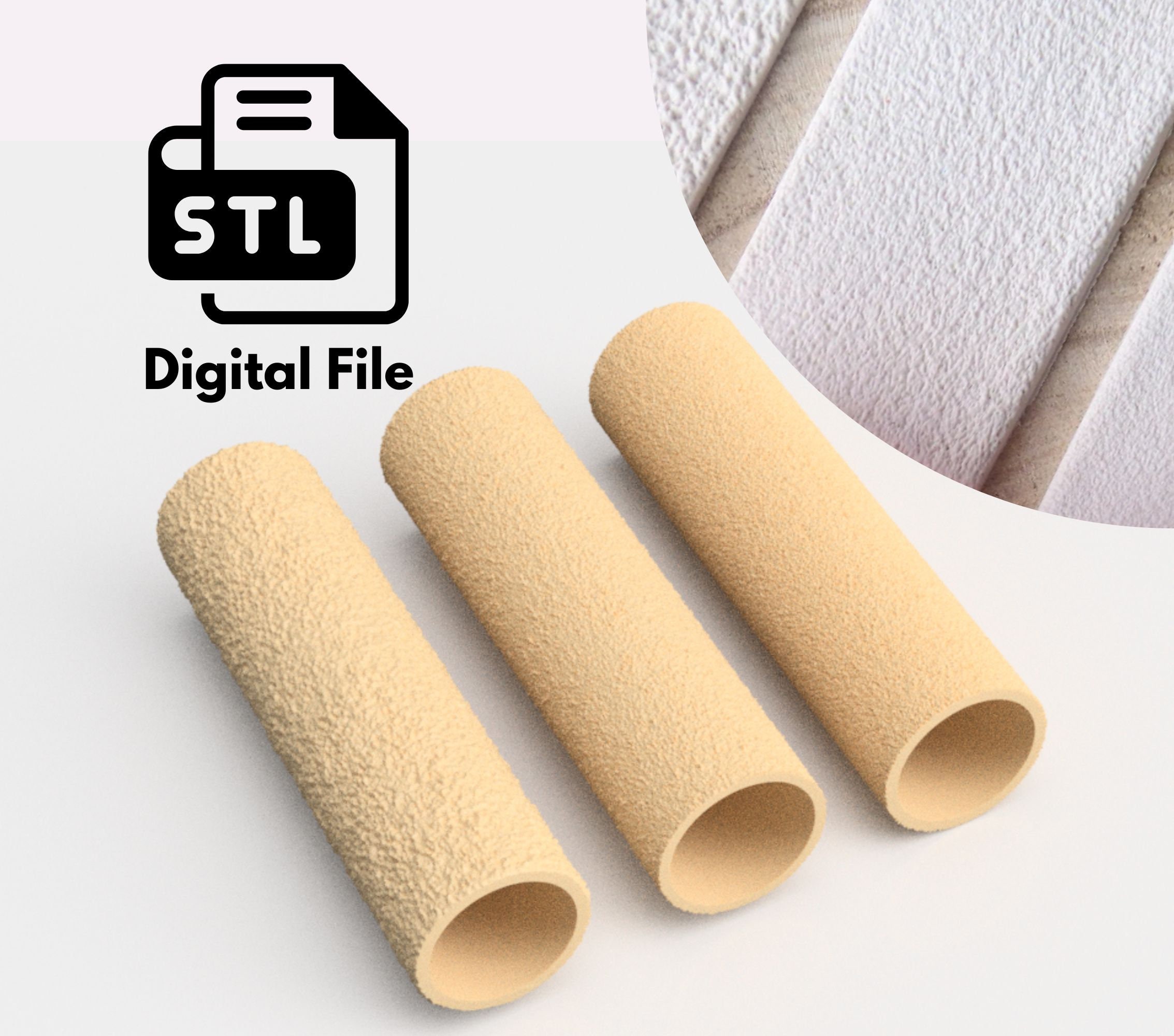 Sandpaper Texture Roller for Polymer Clay (digital STL File) - Etsy