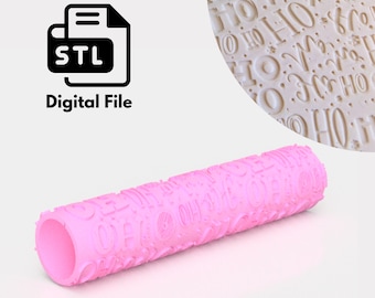 Christmas Digital STL File 3D Printing, Polymer Clay Texture Roller