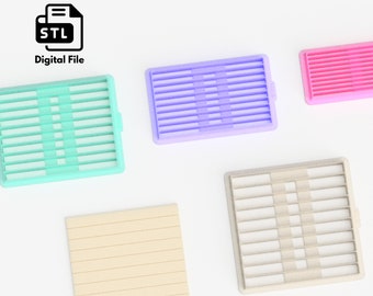 Strepen Cutter, 4 verschillende maten Digitaal STL-bestand, Polymer Clay Texture Roller, Clay Tools