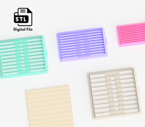 Stripes Cutter , 4 diferent sizes  Digital STL File, Polymer Clay Texture Roller, Clay Tools