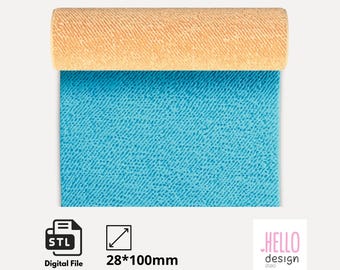 Jeans Stof Textuurroller Digitaal STL-bestand 3D-printen, polymeerklei