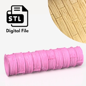 Wood Planks Texture Roller Digital STL File 3D Printing, Polymer Clay