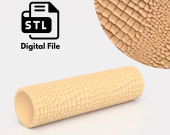 Snake Leather texture Roller Digital STL File 3D Printing, Polymer Clay