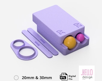 Kleiroller 20 mm en 30 mm met meetinstrument (3D-print digitaal bestand)