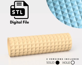 Acustic Diamond Panel Texture Roller Digital STL File 3D Printing, Polymer Clay