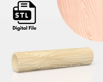 Wood Texture Roller Digital STL File 3D Printing, Polymer Clay