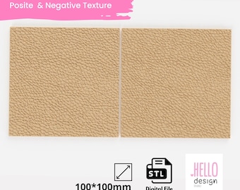 Leather Flat Texture Digital STL File 3D Printing, Polymer Clay | Style 1