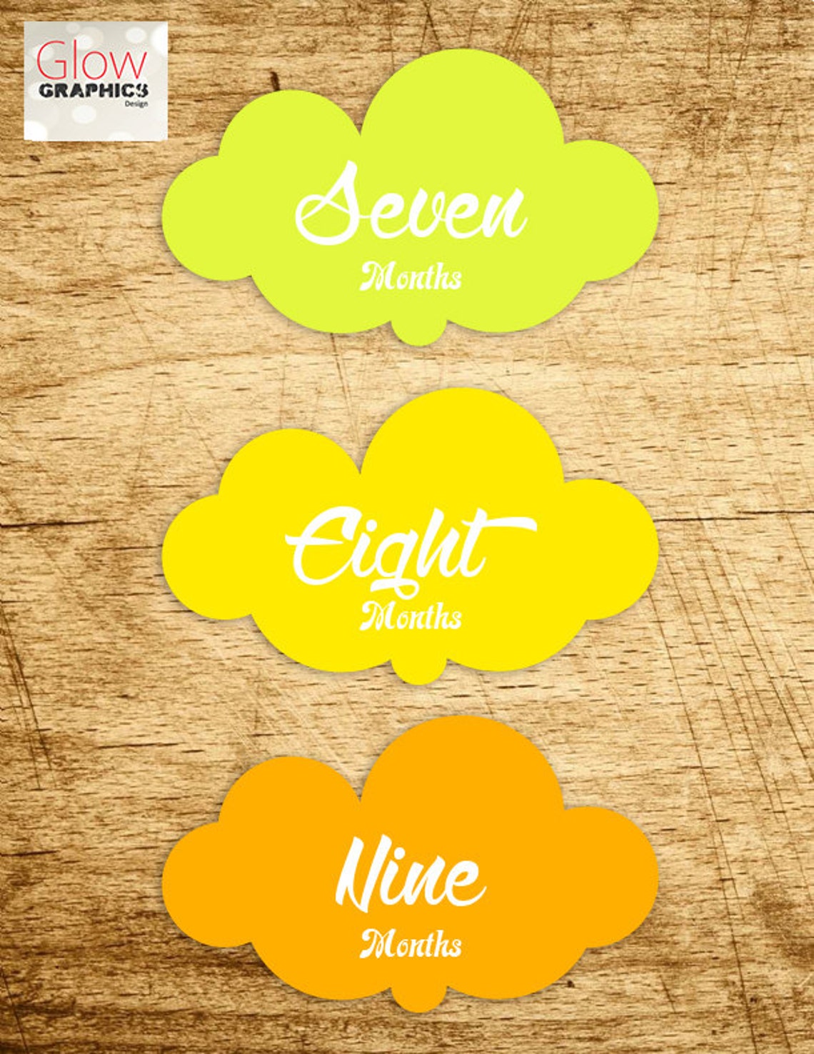 Instant Download Monthly Baby Sticker Cloud Rainbow Baby Etsy