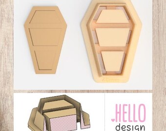 Halloween Coffin Bookshelf Cutter: Clay Earring Tool (Digital STL File)