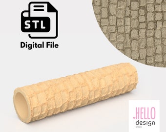 Rodillo de textura de adoquines Archivo STL digital Impresión 3D, Arcilla polimérica