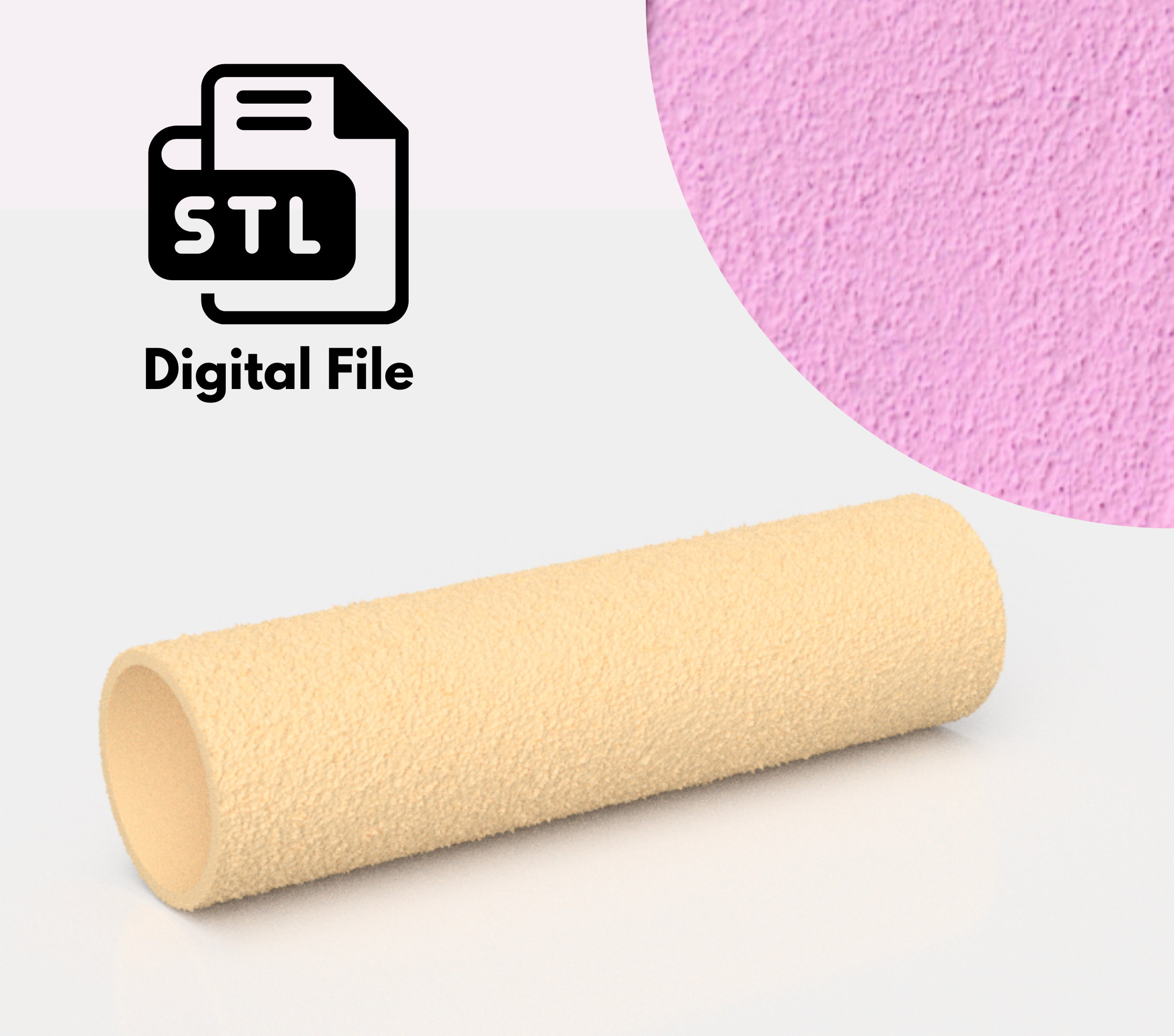 STL file Medium Sandpaper Texture Roller for Clay 💍・Model to