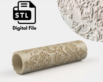 Damask Classic Texture , Digital STL File 3D Printing, Polymer Clay