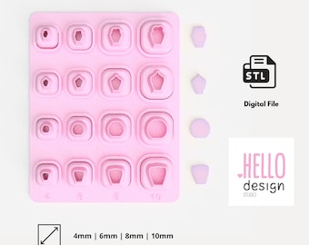 Microbloemensnijset met opberger: 3D-printen van STL-bestanden (digitale download)