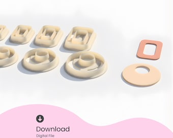 Geometric Donut Cutters: Polymer Clay Texture Roller (Digital STL File)