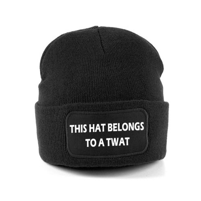 This hat belongs to a t**t - funny beanie hat -funny beanie hats - funny hat - funny gift idea - funny gift ideas - winter hat - winter hats This hat belongs to a t**t - funny beanie hat -funny beanie hats - funny hat - funny gift idea - funny gift ideas - winter hat - winter hats