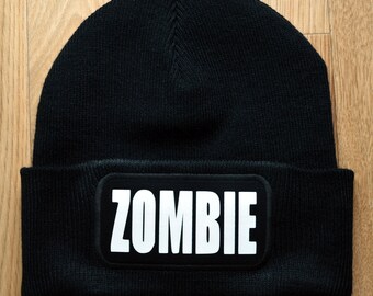 Zombie beanie hat - horror beanie hat - unisex beanie hat - beanie hat - black beanie hat - winter hat
