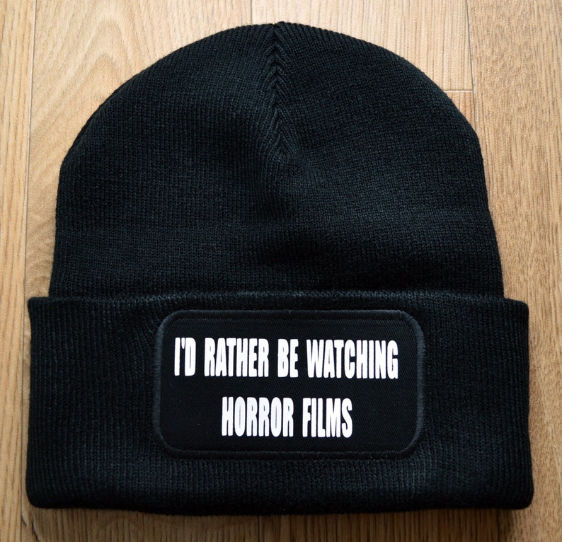 horror beanie hat unisex beanie hat beanie hat I/'d rather be watching horror films beanie hat winter hat horror
