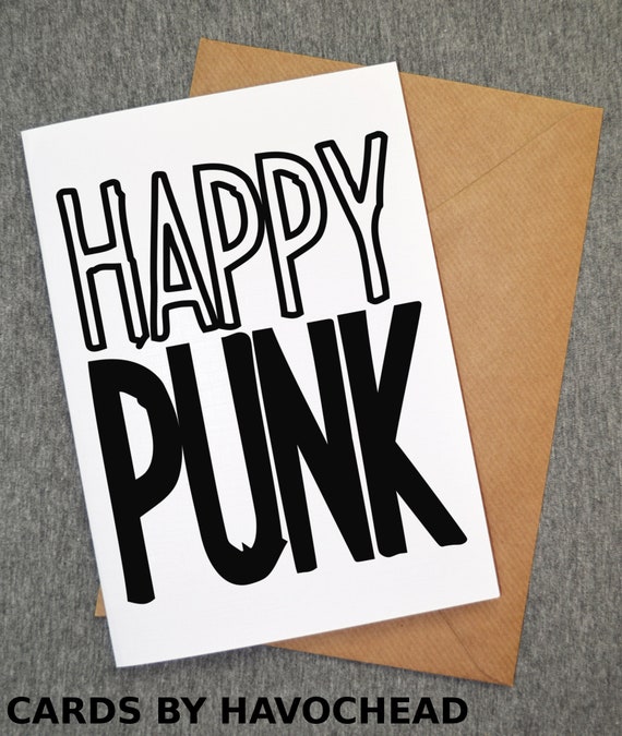 Happy Punk Birthday Card Punk Birthday Card Punk Greeting Etsy