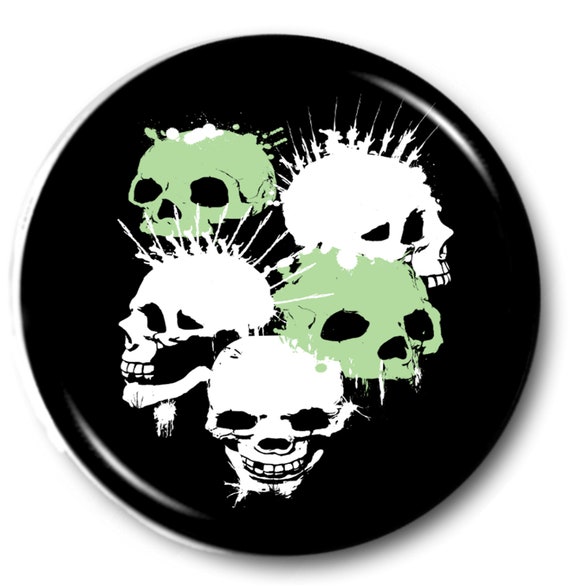 25mm Punk Punk Badge Skull Badges Skull Pin Etsy
