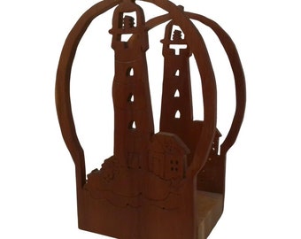 Hand-Made Wood Lighthouse Napkin Holder