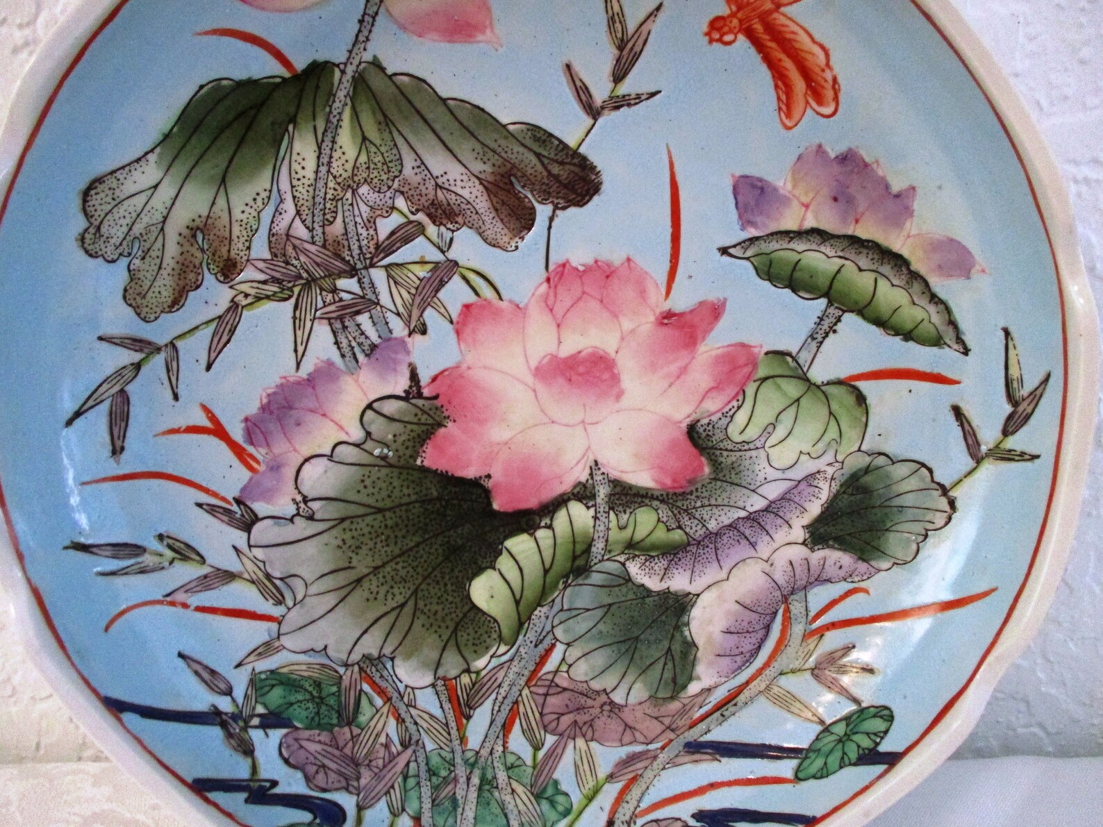 Chinese Lotus Flowers Decorative Bowls Pair Etsy