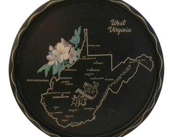 Mid-Century West Virginia Metal Tourist Tray