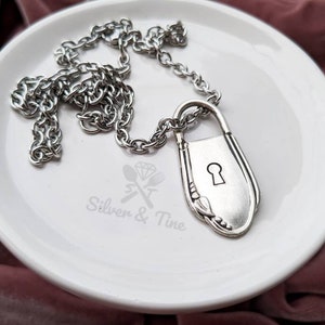 Vintage Silverware Lock Pendant Key Antique Silver Padlock Vintage Unique Classy Classic