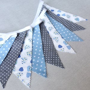 Guirlande De Fanions Banderole Bleu Ciel Beige Deco Etsy