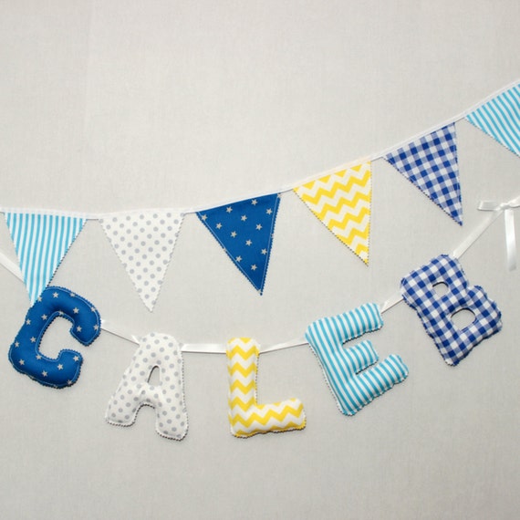 Guirlande Prenom Bebe Personnalisee Bleu Gris Jaune Etsy Guirlande Prenom Bebe Personnalisee Bleu Gris Jaune Etsy
