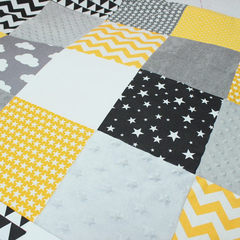 Baby Play mat, Tummy time Blanket, Montessori, Nursery Baby Rug, Yellow & Gray, Sensory Baby Blanket, Padded Baby Mat, Baby activity mat image 7
