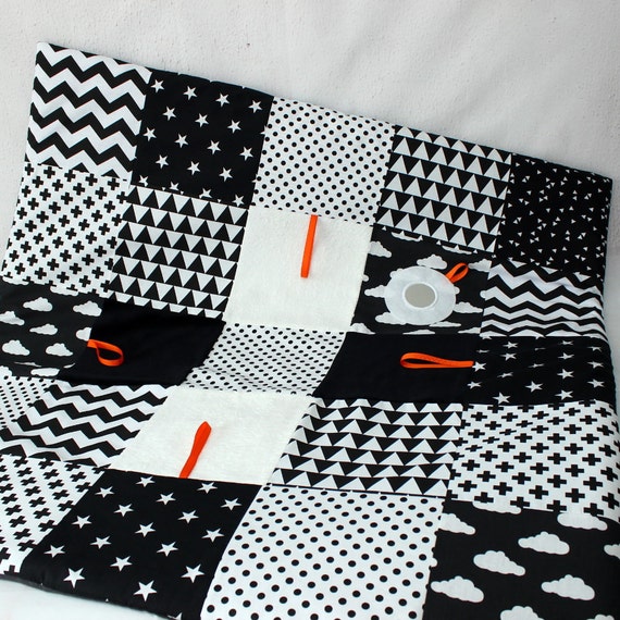 black and white baby activity mat