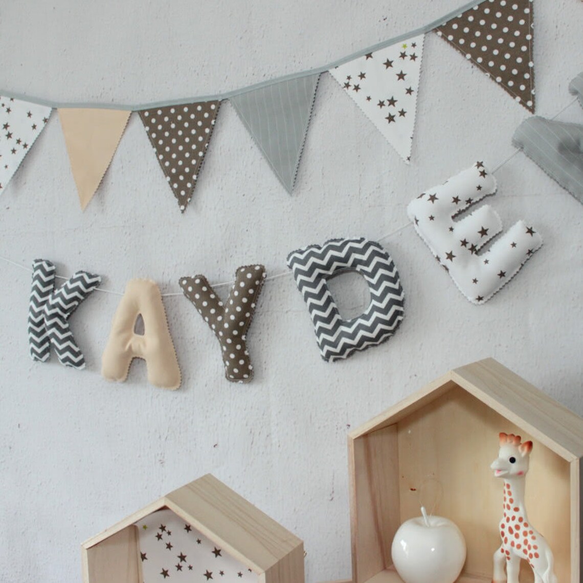 Fabric Name Letters Hanging Name Nursery Decor Baby Name Etsy