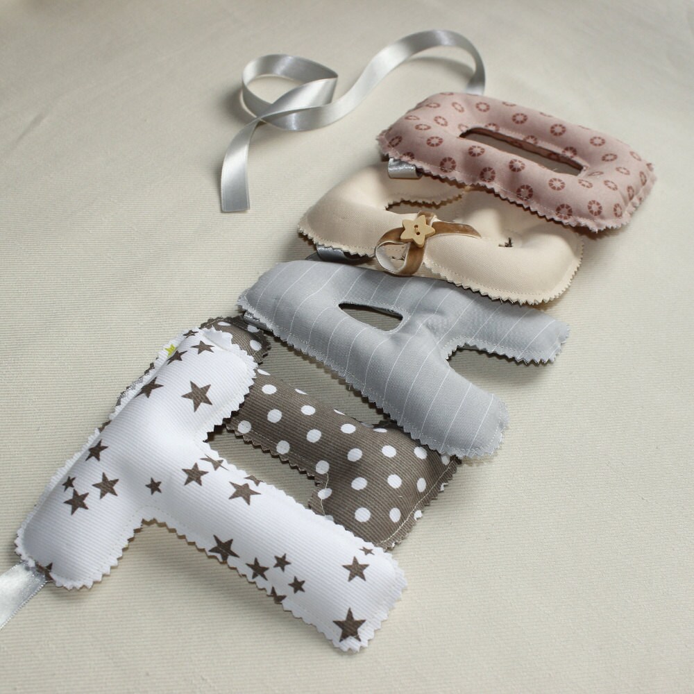 Lettres de Tissu - Guirlande Prénom Décoration Chambre Garçon Cadeau Naissance Personnalisé