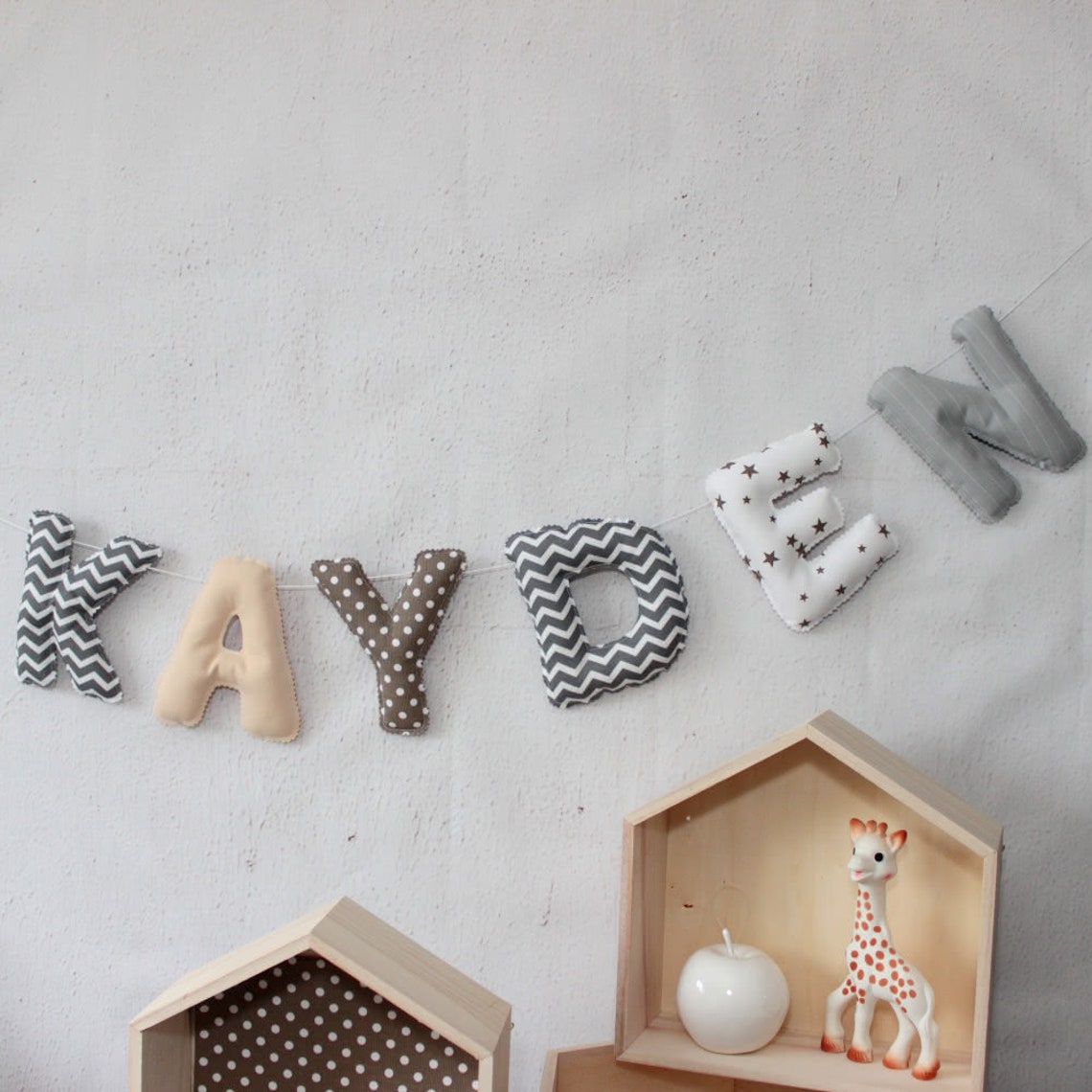 Fabric Name Letters Hanging Name Nursery Decor Baby Name Etsy