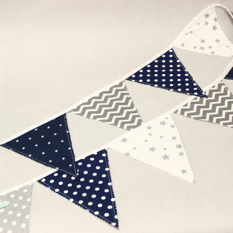 Bunting Banner Flag Baby Bunting Monochome Nursery Navy Etsy