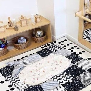 Montessori, sensorische Erweckungsmatte für Baby, Montessori Nido, Babyzimmerdekoration, Geschenk zur Geburt, Baby Montessori, Spielmatte für Kinder