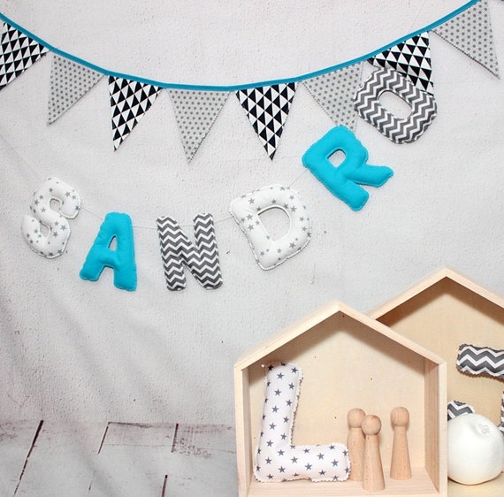 Guirlande Prenom En Tissu Deco Chambre Bebe Banderole Etsy France