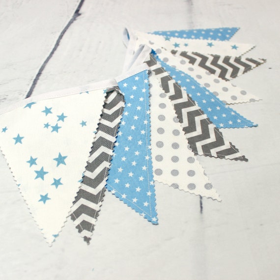 Decoration Chambre Bebe Guirlande Fanions Banderole Bleu Etsy