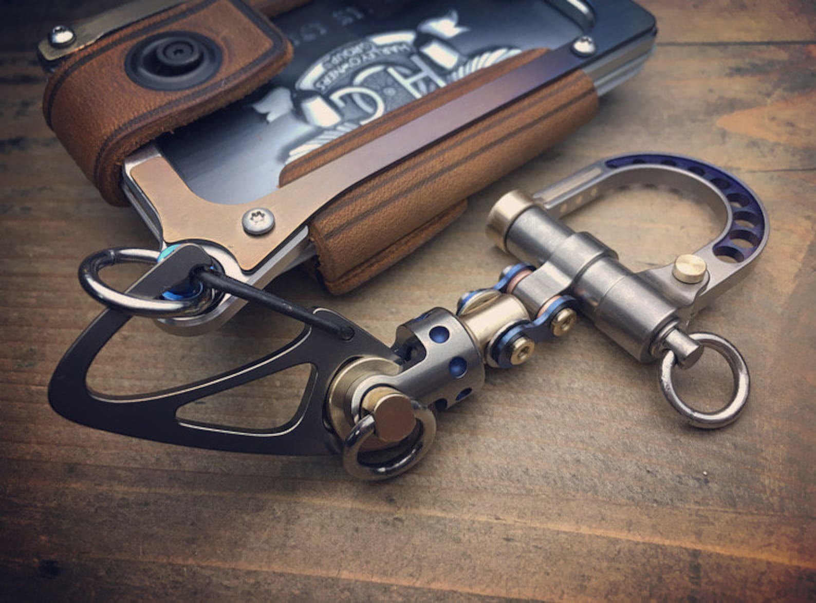 The Guide TOP / Titanium Edc Keychain Bicarabiner With Etsy