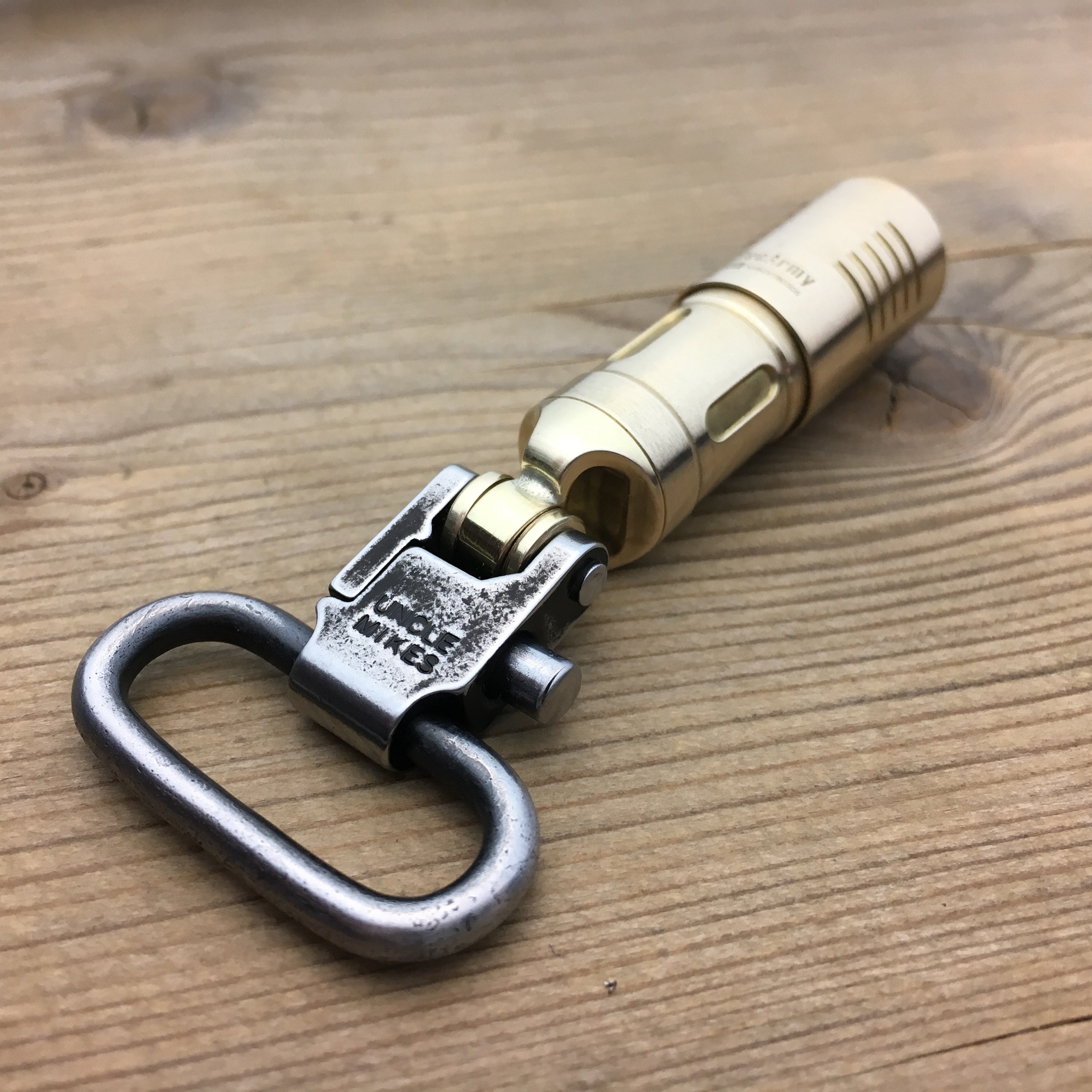 Custom Flashlight, Keychain / Rechargeable - Micro USB interface / Brass