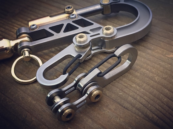 Titanium Bike-Link Connector with Small Carabiner