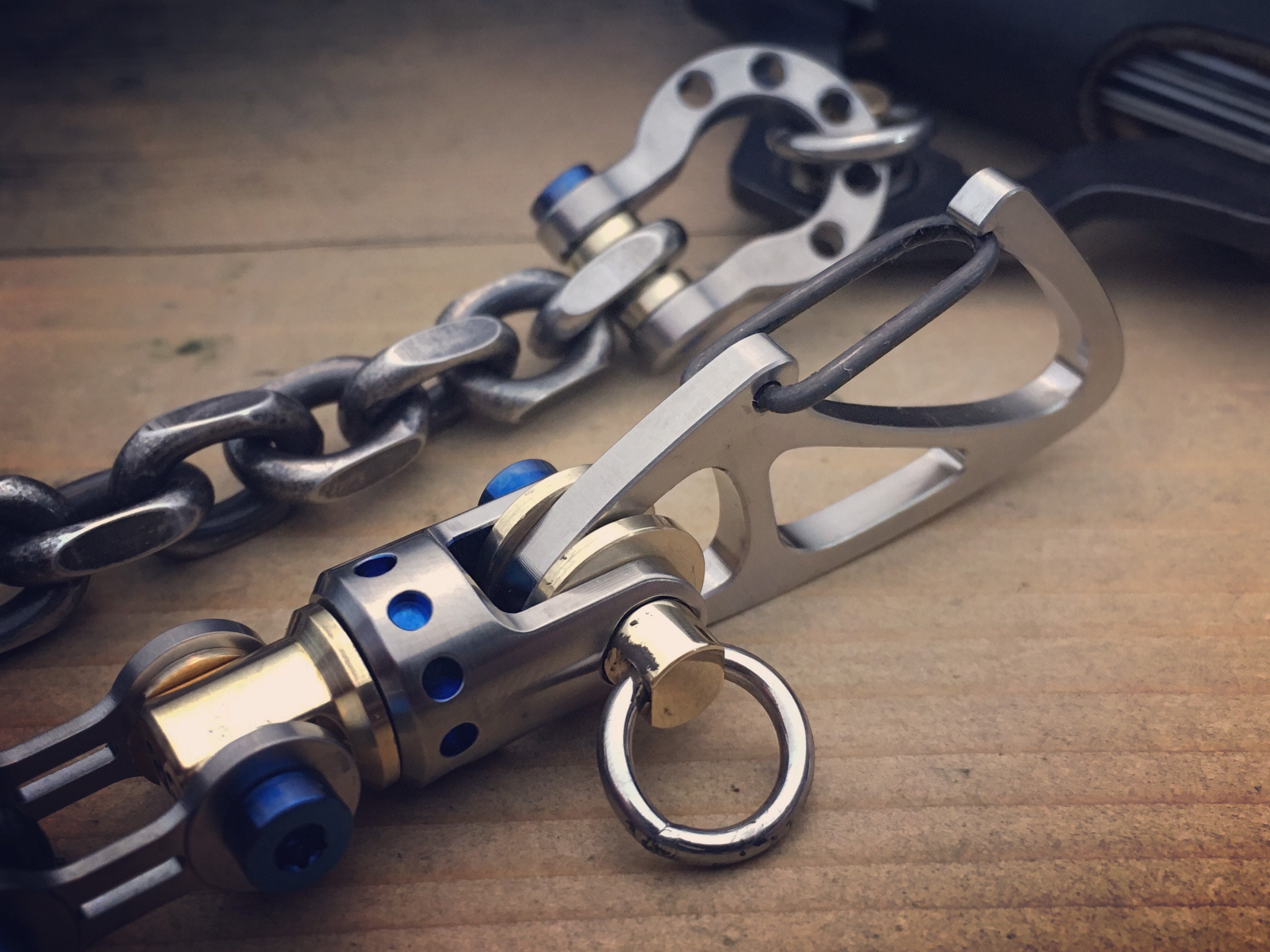 The fine mechanic, Walletchain Titanium - Stainless Steels