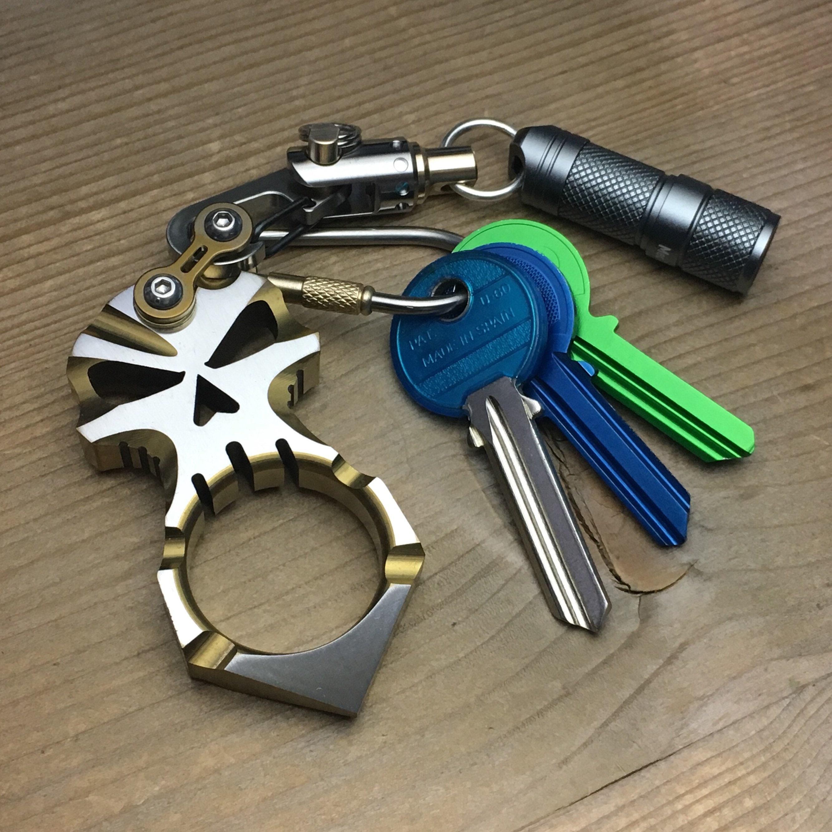 Skeleton Titanium Keychain, with TiBikeLink